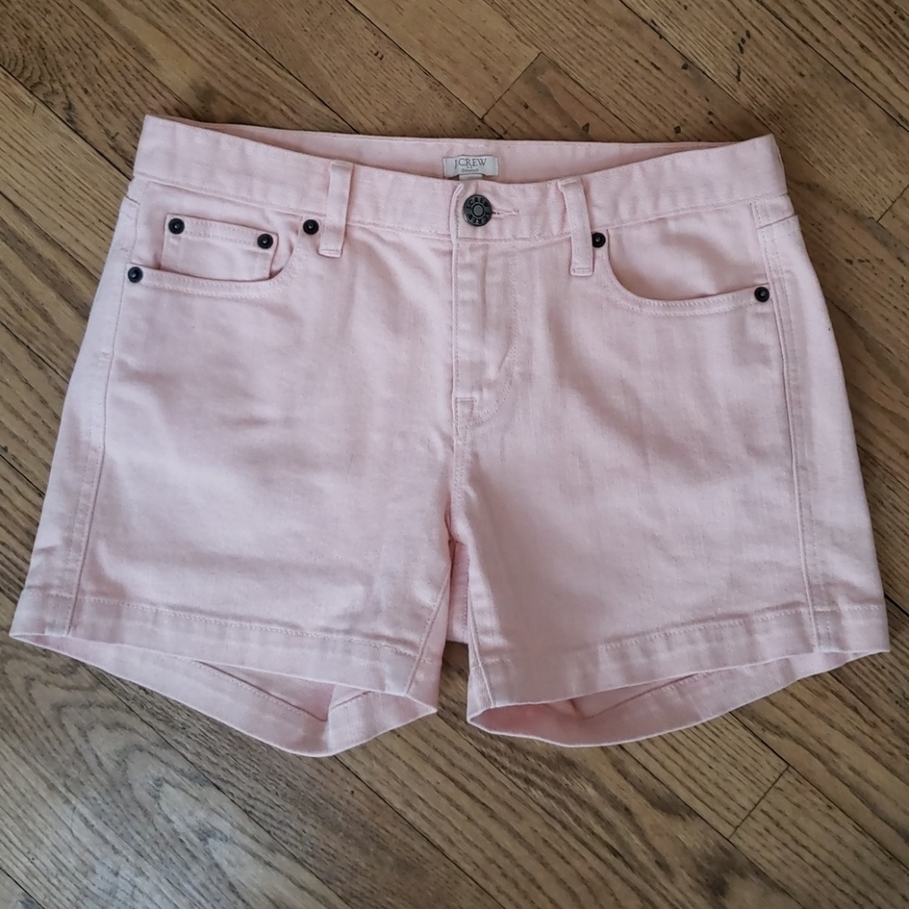 J Crew Stretch Light Pink Denim Shorts